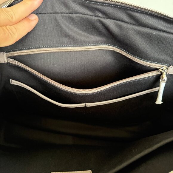 Bally Plinye Grey Saffiano Leather Palladio hardware computer briefcase 6306297 - Picture 15 of 15